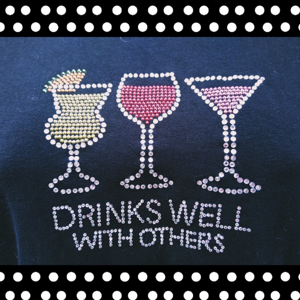 DRINKS WELL WITH OTHERS crystal embellished shirt - Picture 1 of 5